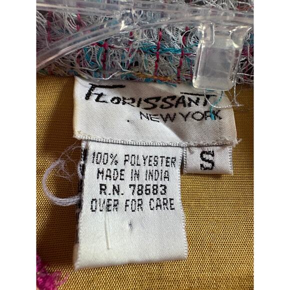 Vintage Florissant NY Fuzzy Artsy Multicolor Jacket Maximalist Small - Picture 3 of 5